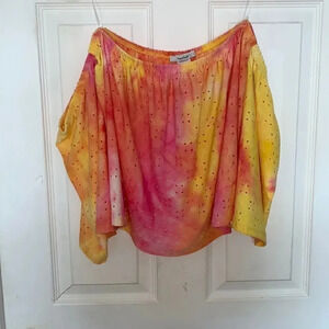 Teenbell Tie dye off the should top